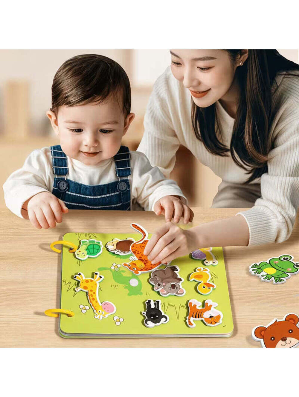 Interactive Quiet Book with Stickers - Educational Activity, Reusable Busy